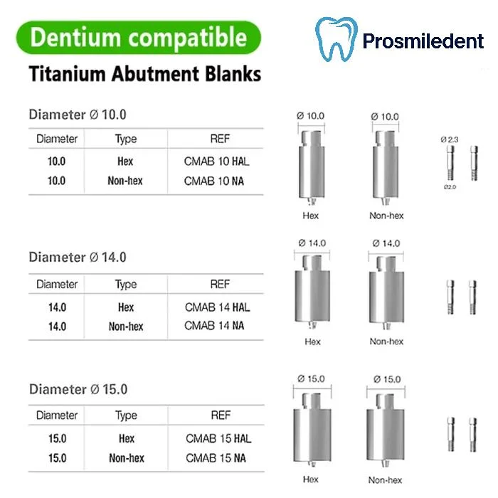 Titanium Abutment Blanks-Compatible with Dentium SuperLine ll, SuperLine - Image 2