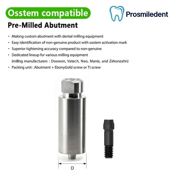 Pre-Milled Abutment-Compatible with Osstem Hiossen TS - Image 2