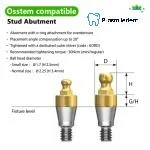 Stud/ball Abutment-Compatible with Osstem Hiossen TS - Image 3