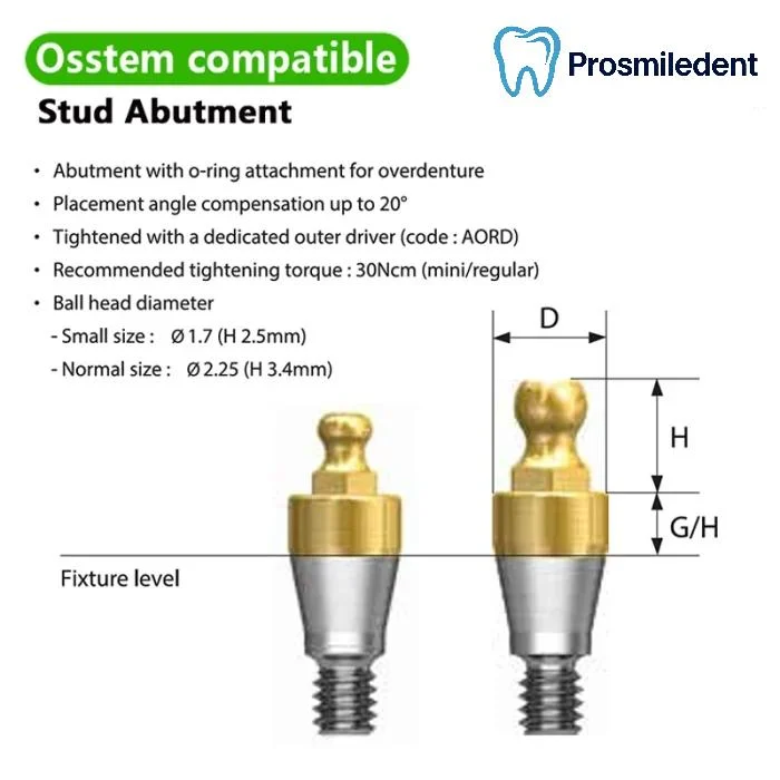 Stud/ball Abutment-Compatible with Osstem Hiossen TS - Image 3