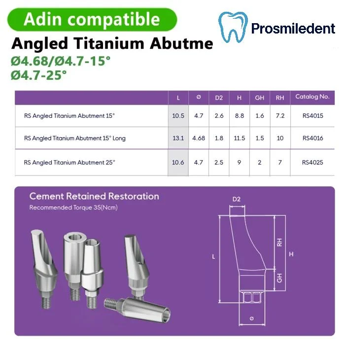 Pre-Fabricated Angled Abutment-Compatible with Adin - Image 2