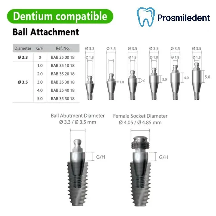 Ball Attachment-Compatible with Dentium SuperLine ll, SuperLine - Image 2
