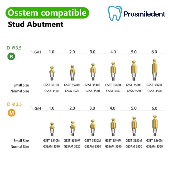 Stud/ball Abutment-Compatible with Osstem Hiossen TS - Image 2