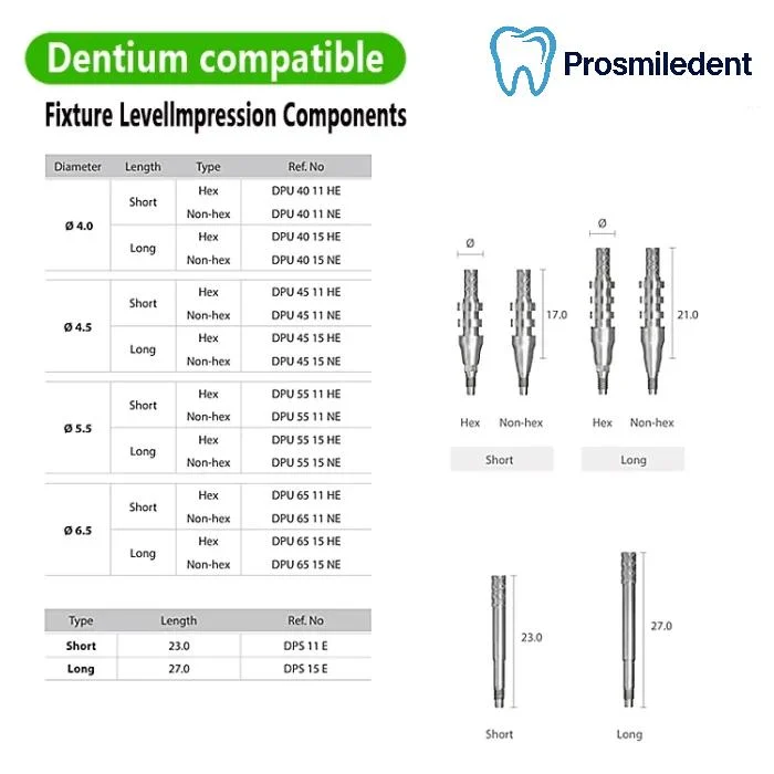 Open Tray Impression Coping-Compatible with Dentium SuperLine ll, SuperLine - Image 2