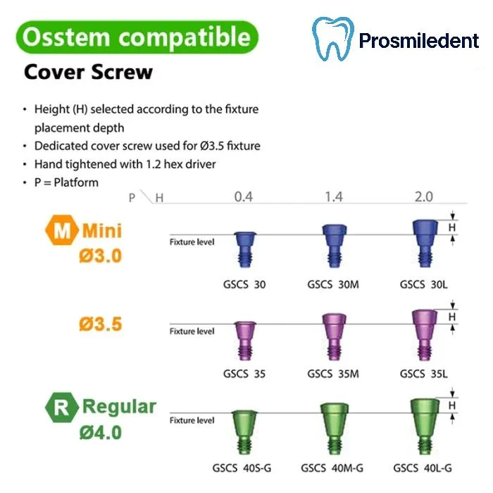 Cover Screw-Compatible with Osstem Hiossen TS - Image 2